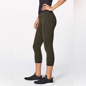 Lululemon Speed Up Crop Legging - Olive Green - 21”